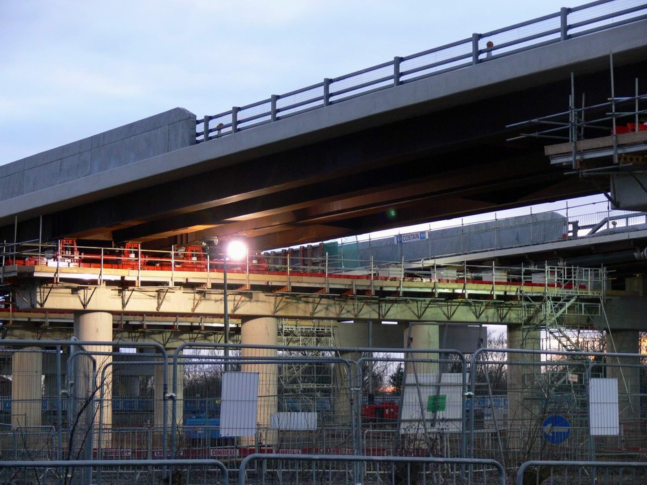 A34 Wolvercote sideways bridge slide